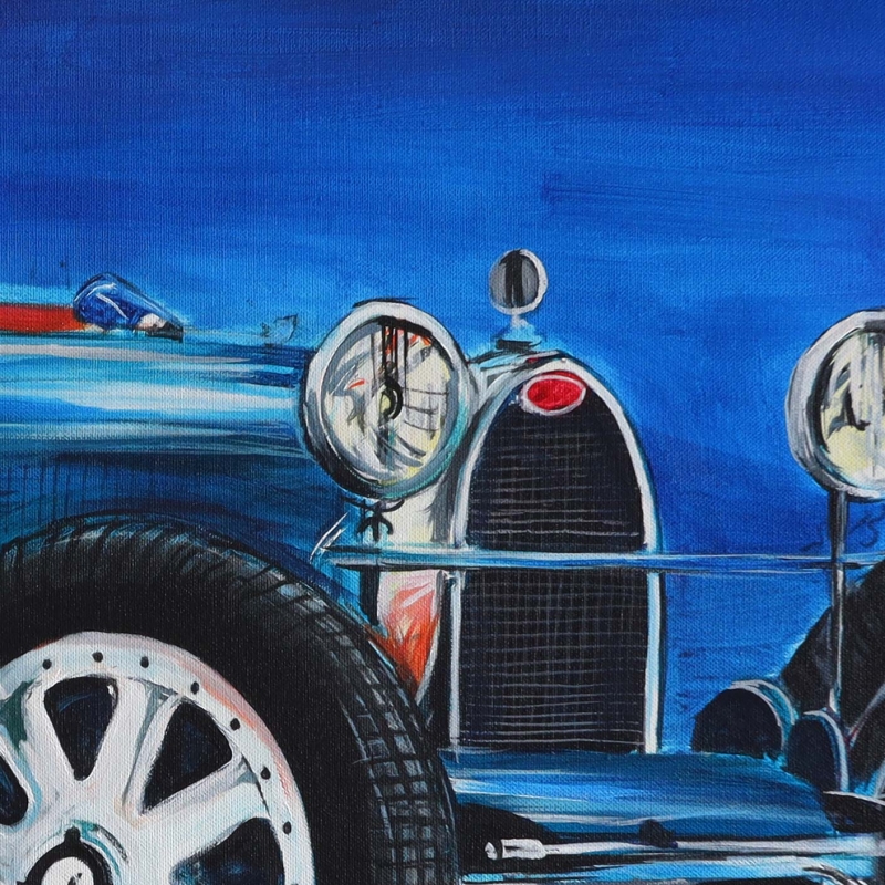 Bugatti obraz Legendy motoryzacji Edward Karczmarski detal obrazu