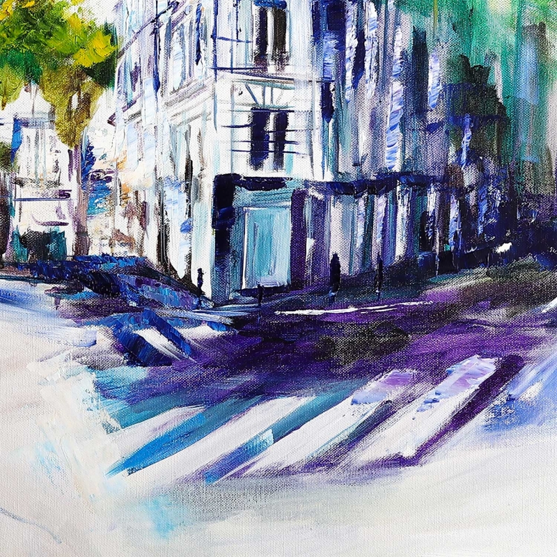 Obraz olejny Paryż Dzielnica XVIII I Edward Karczmarski - detal 1