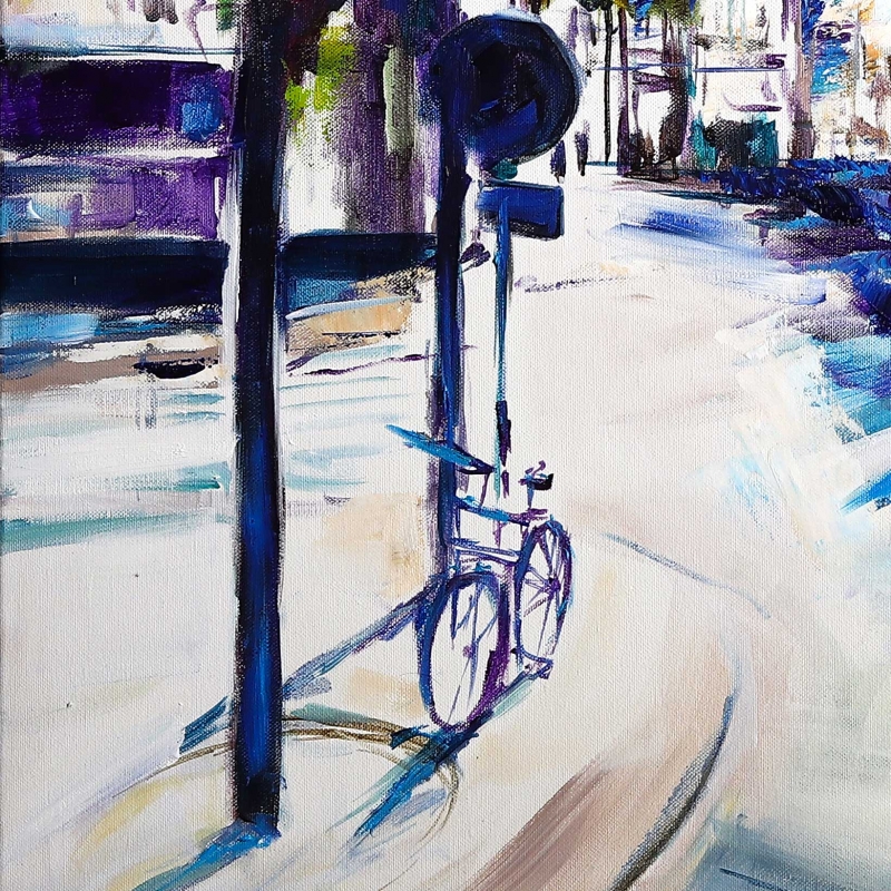 Obraz olejny Paryż Dzielnica XVIII I Edward Karczmarski detal 2