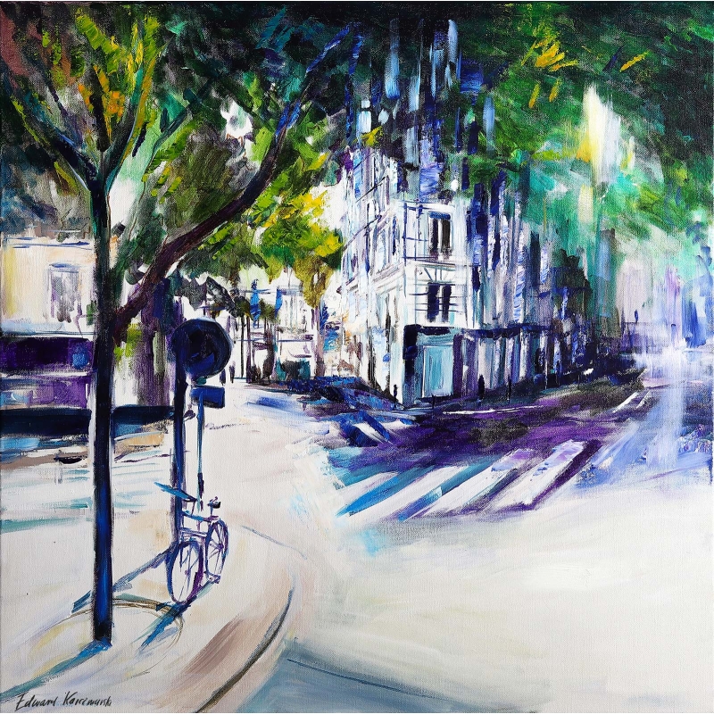 Obraz olejny Paryż Dzielnica XVIII I Edward Karczmarski
