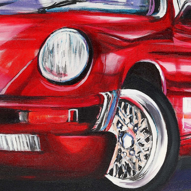 Obraz olejny Porsche 911 Legendy motoryzacji Edward Karczmarski detal 2