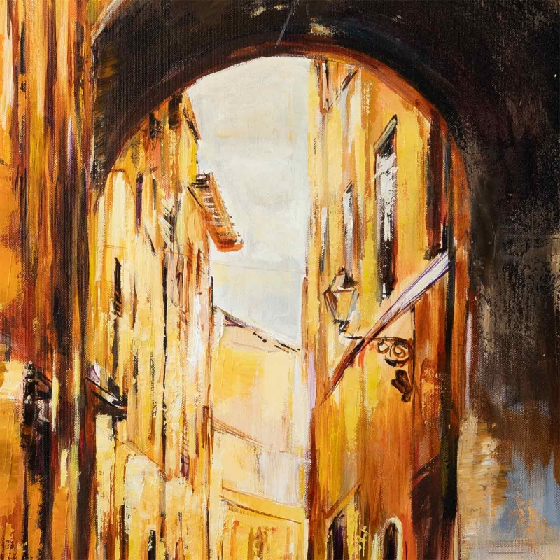 Rzym malownicza uliczka Obraz olejny - detal