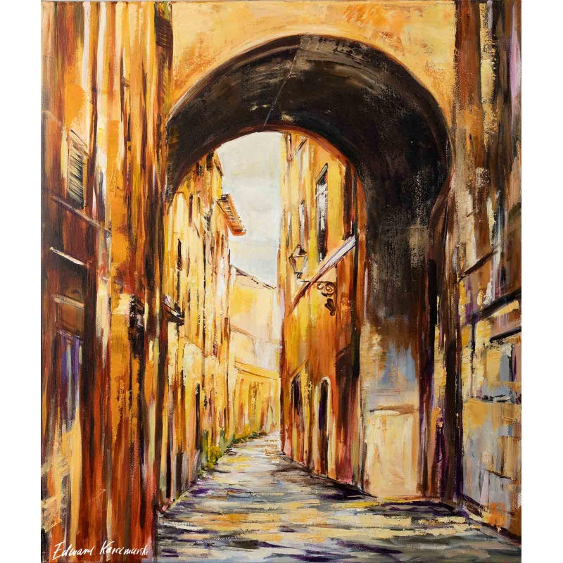 Rzym malownicza uliczka Obraz olejny