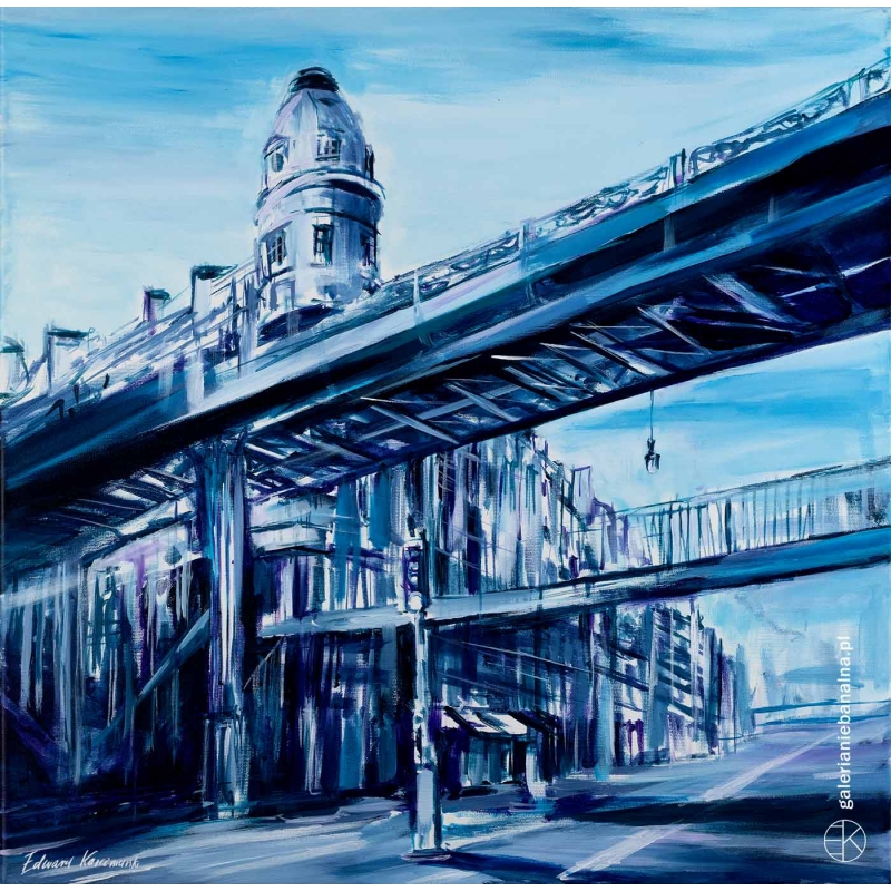 Spacer po Paryżu XIII Pont de bir hakeim Edward Karczmarski obraz akryl-2026