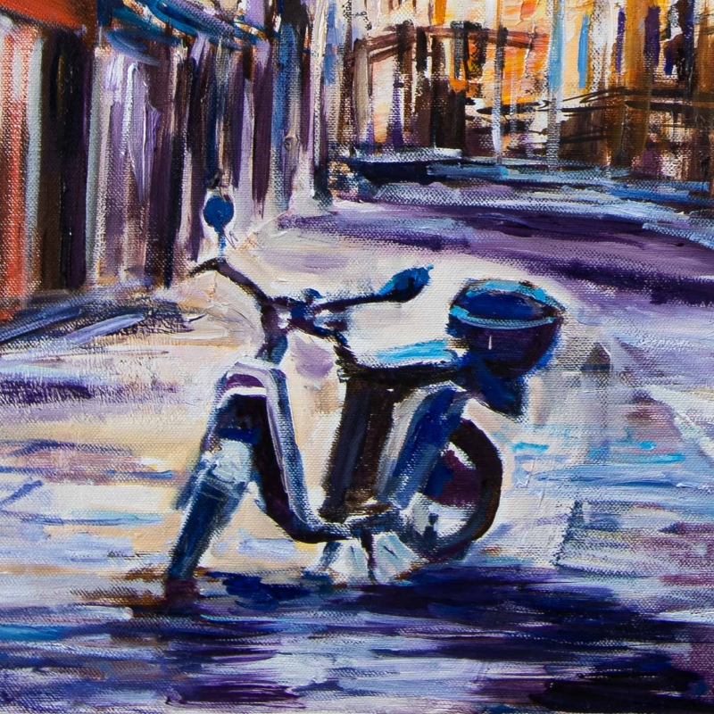 Spacer po Paryżu Obraz olejny - detal