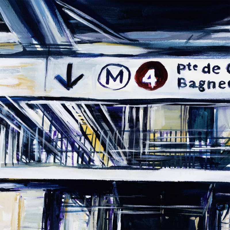 Spacer po Paryżu XIV Stacja metra Barbes-Rochechouart Edward Karczmarski obraz akryl-2026 detal