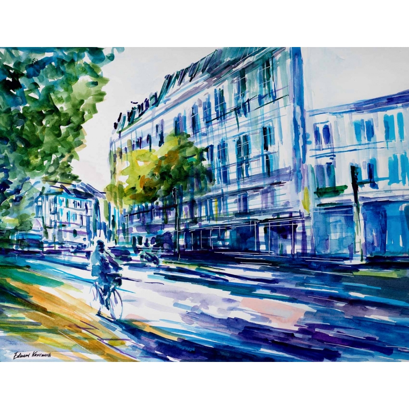 Akwarela - Spacer po Paryżu - obraz Edwarda Karczmarskiego