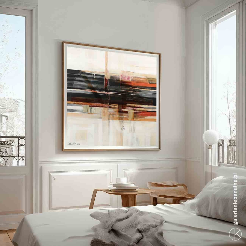 Obraz olejny Abstrakcja Światło północy XXXIII we wnętrzu