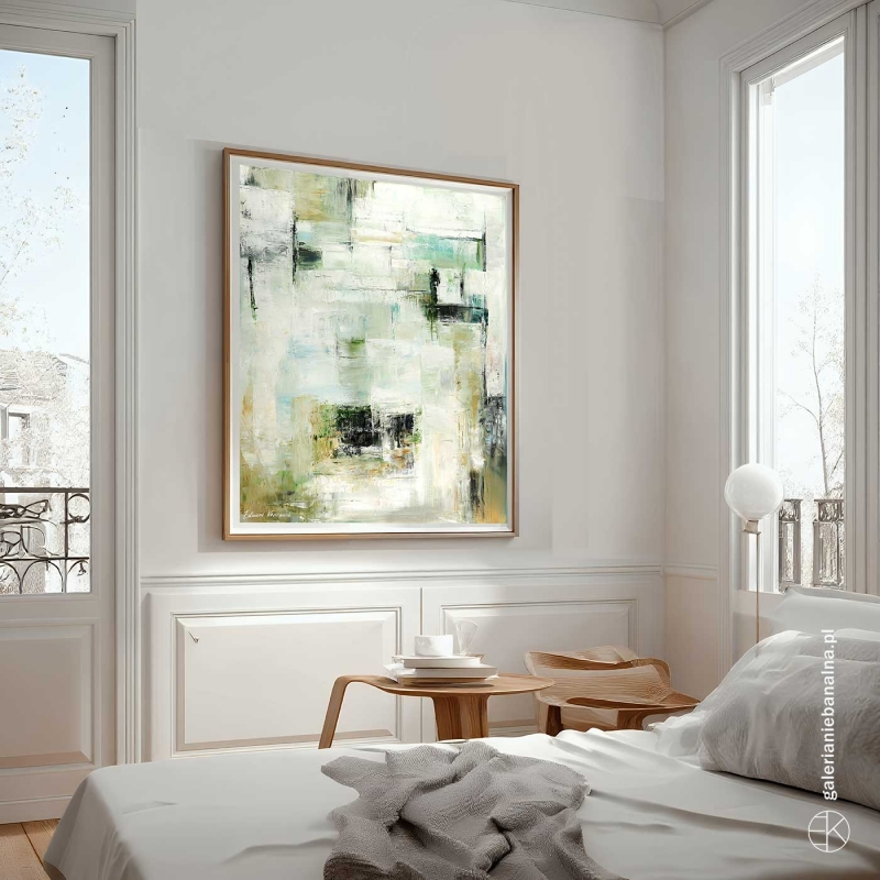 Obraz olejny Abstrakcja Światło północy XXXIV nowoczesny obraz do salonu