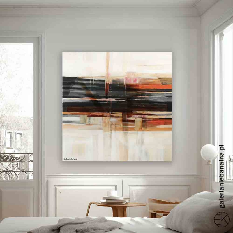 Obraz olejny Abstrakcja Światło północy XXXIII we wnętrzu