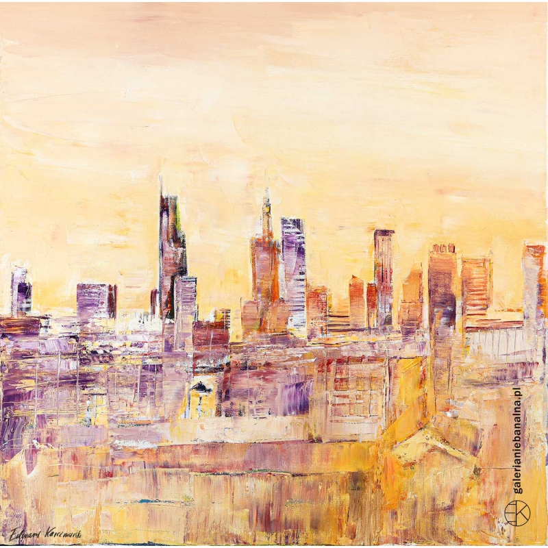 Obraz olejny Warszawa - panorama miasta XXXV