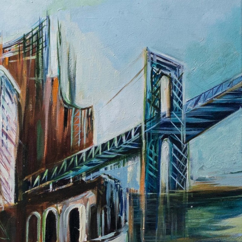 Obraz olejny - Surrealistyczne przedstawienie Nowego Jorku