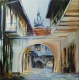 Obraz olejny Kraków Kazimierz 60x60 cm Edward Karczmarski